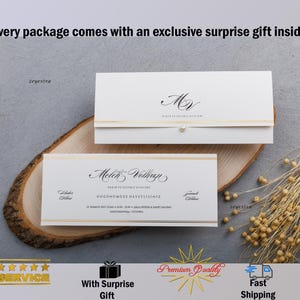 Invitación de boda de lujo con perla, invitaciones Nikkah doradas, invitación elegante, invitación islámica con regalos, envío asegurado