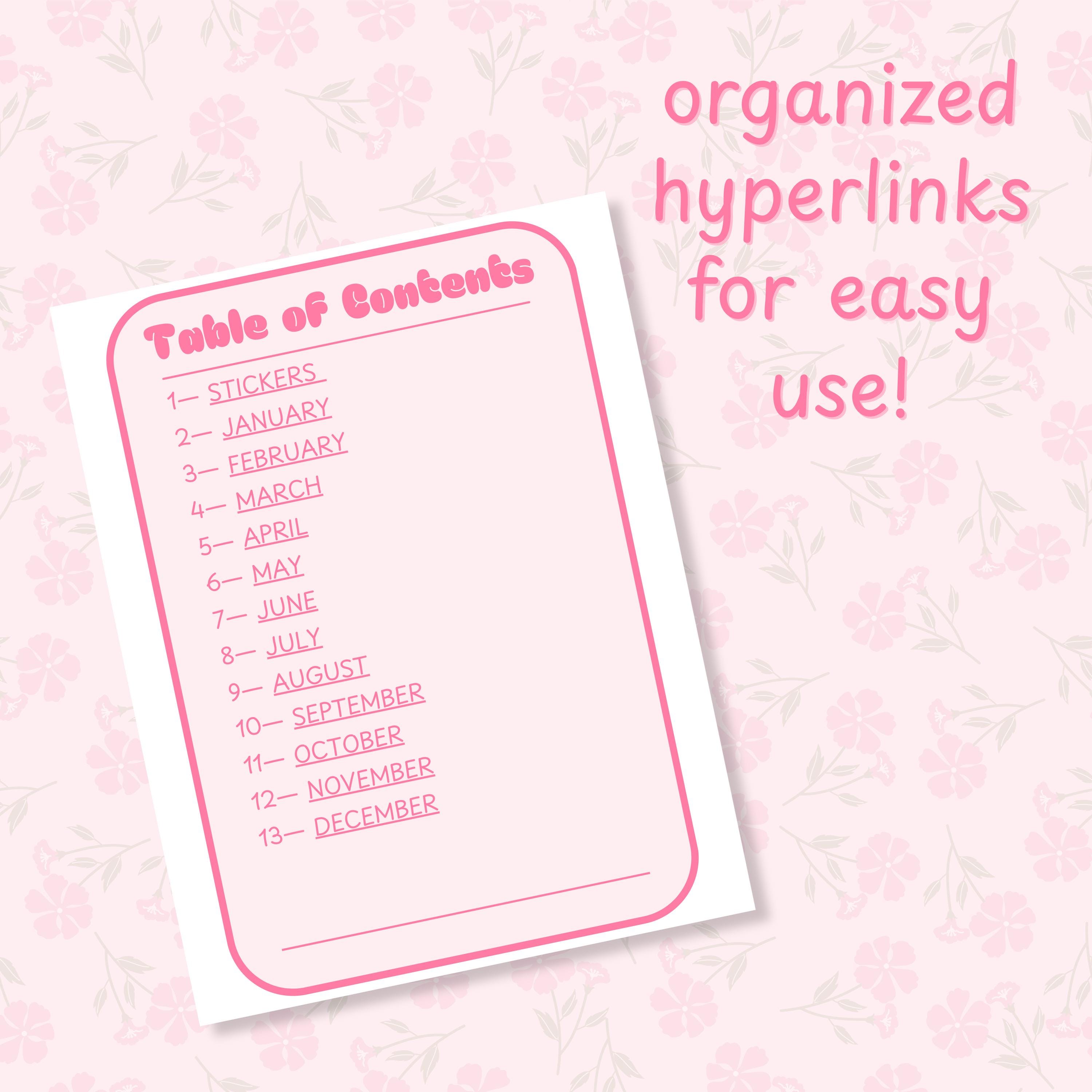 Pink Pastel Digital Planner Kawaii Daily Journal for iPad Goodnotes ...