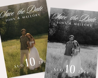Minimal Modern Save the Date Canva Template Wedding Printable