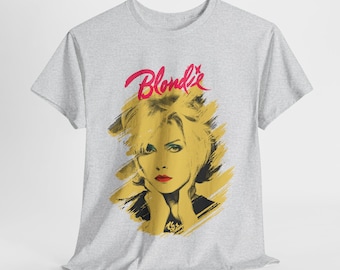 レトロブロンディグラフィックTシャツ：80年代音楽ファンユニセックスTシャツ