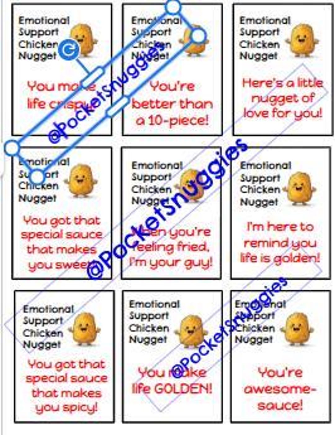 Emotional Support Chicken Nugget Crochet Tags/label/jar Label - Etsy
