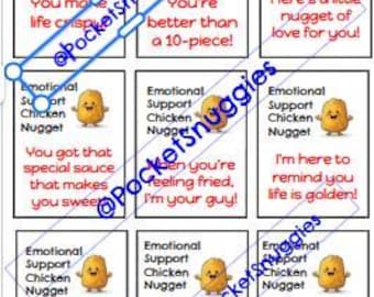 Emotional Support Chicken Nugget Crochet Tags/Label/Jar Label