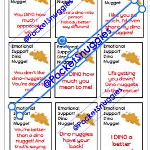 Emotional Support Dino Nugget Crochet Tags/Label/Jar Label