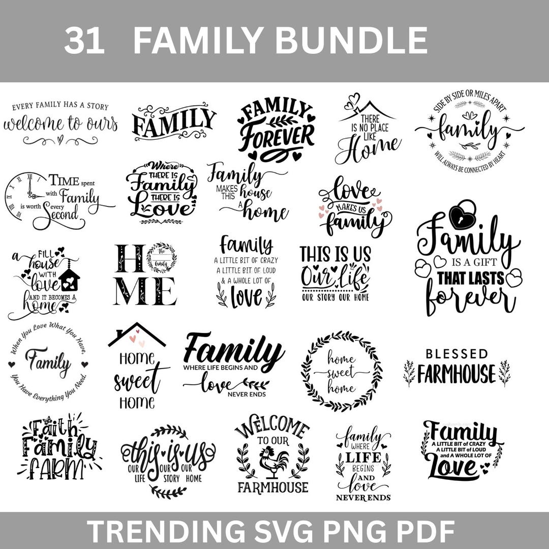 Farmhouse Family SVG Bundle: Rustic Home Decor Cut Files - Etsy