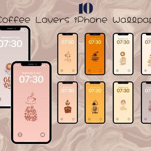 10 Coffee Lovers Quote iPhone Wallpapers Set - Aesthetic & Motivational Designs for Your Smartphone - Coffeeholic Aesthetic Digital Download
