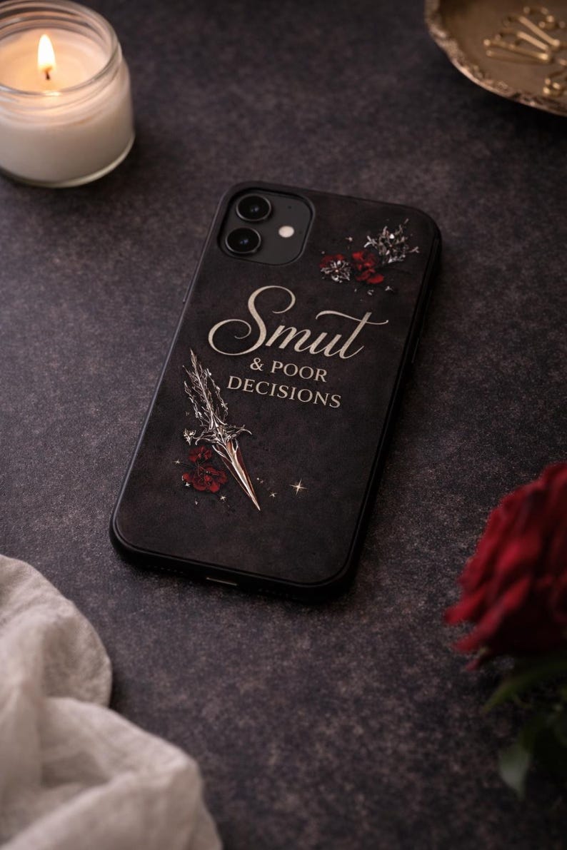 Dark Romance Phone Case, BookTok Aesthetic Case, Smut Reader Gift, Spicy Book Lover, Gothic Phone Case, Fantasy Romance, Reader Gift image 1