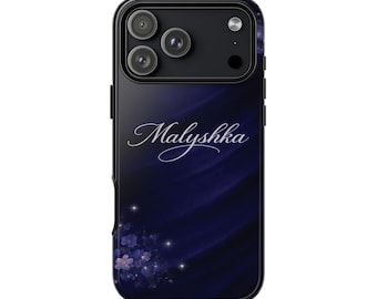 Personalized Dark Blue Celestial Phone Case, Protective Dual-Layer Design