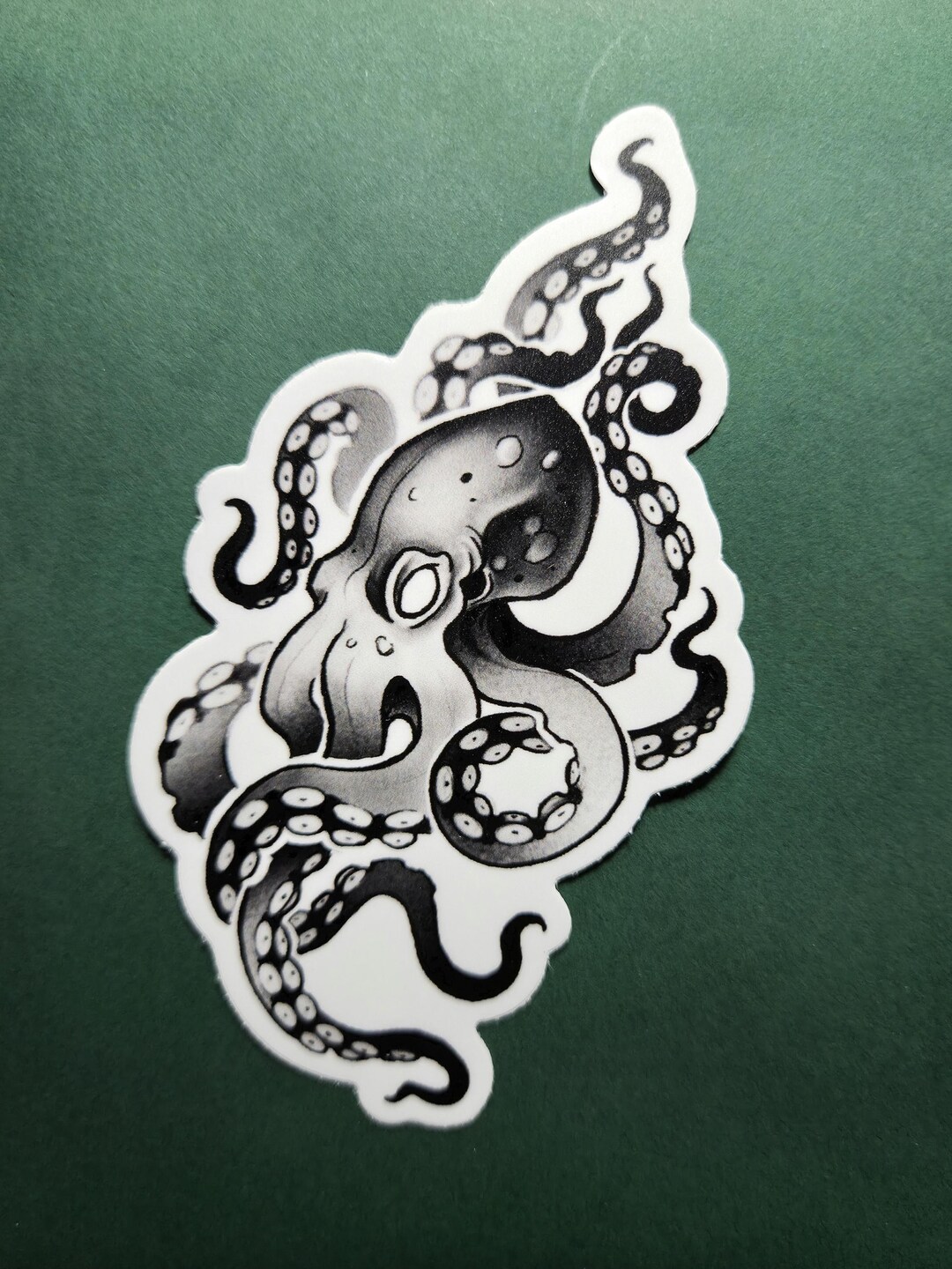 Blackwork Octopus Sticker
