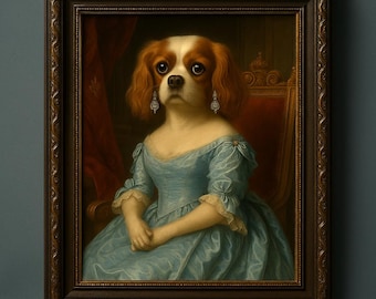 Custom Royal Pet Portrait of Your Dog – Noble Renaissance Style Canvas or Digital Art Gift – Pet Painting for Dog Lovers