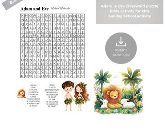 Adam and Eve Crossword Puzzle – Sunday School Activity (PDF)