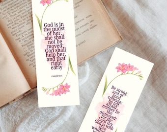 4 Inspirational Christian Bookmarks | Printable PDF Sheet 8.5x11 | Bible Verse Gifts for Women