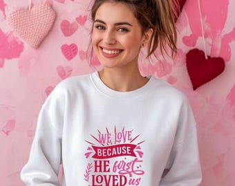 Love Like Jesus Sweatshirt | Christian Valentine’s Day Crewneck | Faith Quote Shirt | Neutral Christian Apparel