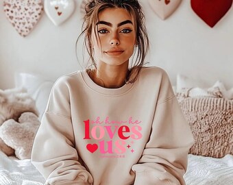 Christian Valentine’s Day Crewneck | Faith Quote Crewneck | Neutral Christian Apparel