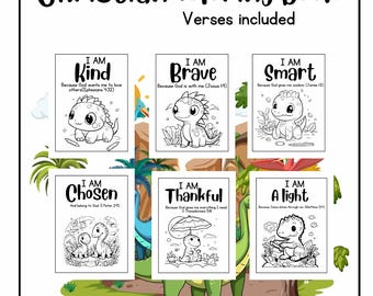 Christian Dinosaur Coloring Book – Faith-Based Kids Activity (PDF)