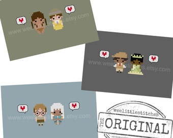 Storybook Romance Collection 4 - Tarzan, Atlantis, Princess & the Frog - The *Original* Pixel People Minis - 3 PDF Cross-stitch Patterns