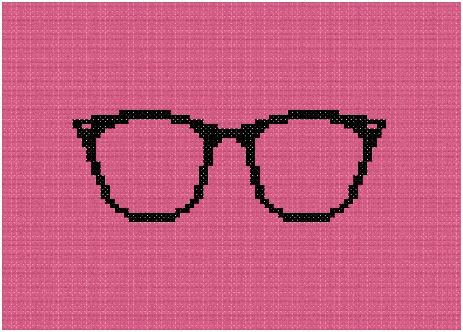 Horn Rimmed Glasses PDF Cross Stitch Pattern INSTANT Etsy