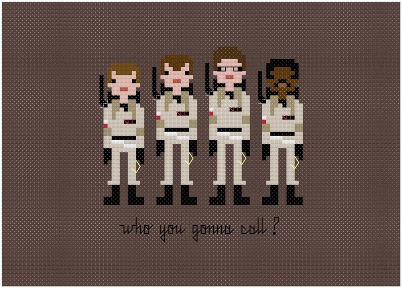 Ghostbusters  The Original Pixel People  PDF Cross Stitch image 1
