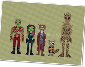 Guardians of the Galaxy - Pixel People - PDF Cross-stitch Pattern - INSTANT DOWNLOAD
