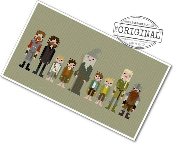 The Fellowship of the Ring - The *Original* Pixel People - PDF Cross Stitch  Pattern - INSTANT DOWNLOAD
