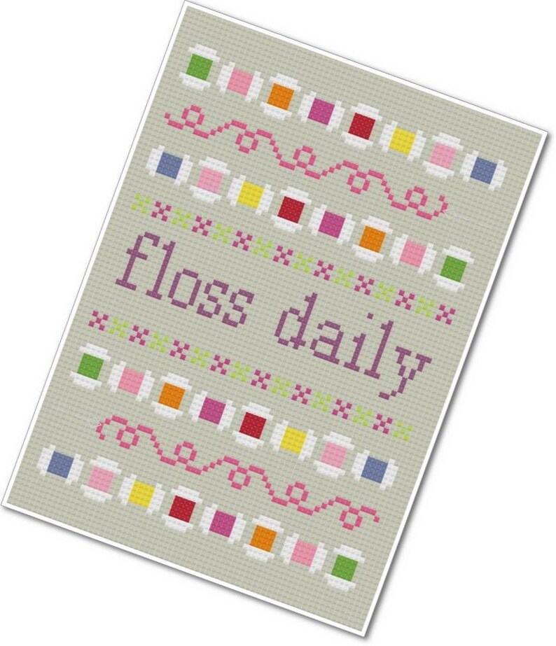 Floss Daily Sampler PDF Crossstitch Pattern INSTANT Etsy
