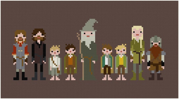 The Fellowship of the Ring - The *Original* Pixel People - PDF Cross Stitch  Pattern - INSTANT DOWNLOAD