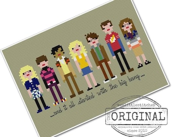 The Big Bang Theory - The *Original* Pixel People - PDF Cross Stitch Pattern - INSTANT DOWNLOAD