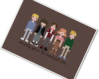 The Breakfast Club - The *Original* Pixel People - PDF Cross Stitch Pattern - INSTANT DOWNLOAD
