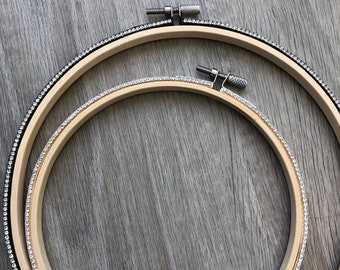 Rhinestone Embellished Embroidery Hoop - display hoop - embroidery hoop
