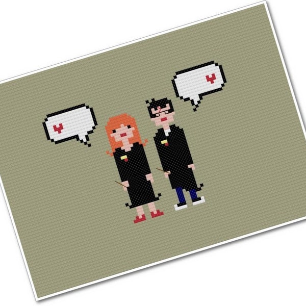 Harry & Ginny - The *Original* Pixel People In Love - PDF Cross-stitch Pattern - INSTANT DOWNLOAD