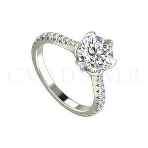 White Gold Solitaire Engagement Ring with Pink Diamonds | CZ | Moissanite | Anniversary Ring for Women | Birthday Gift for her