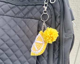 Crochet Lemon Slice Keychain, Lemon Slice Keychain, Bag Charm, Cute Gifts for Girls, Handmade Gifts