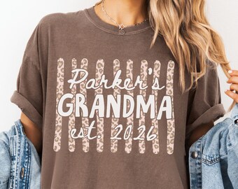 Custom Grandma T-shirt, Comfort Colors Grandmother Shirt, Personalized Grandma Tee with Kid Name, Custom Grandma Gift, Mothers Day Gift