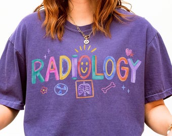 Radiology Shirt, Comfort Colors Rad Tech Shirt, Hand-Drawn Doodle X-Ray Tech Tee, Radiology Department Tshirt, Gift for New Rad Tech