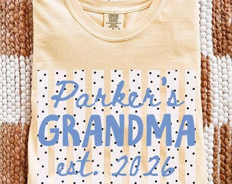 Custom Grandma T-shirt, Comfort Colors Grandmother Shirt, Personalized Grandma Tee with Kid Name, Custom Grandma Gift, Mothers Day Gift