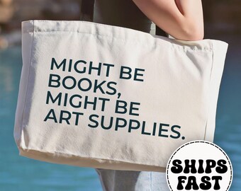 Artist Tote Bag, Large Tote Bag Gift for Artist, Weekender Tote Bag Gift for Painter, Art Teacher Gift, Book Lover Gift