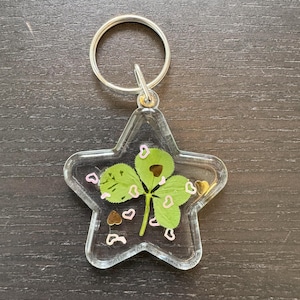 October 7th - Lucky Handmade Four-Leaf Clover Keychain | Lucky Clover Charm | Good Luck Accessory | Unique Gift Idea