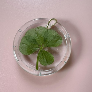 March 10th – Real Four-Leaf Clover Charm | Lucky Miniature Clover Pendant | Handmade Resin Nature Keepsake | Gift Under 2”