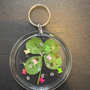 March 16th - Lucky Handmade Four-Leaf Clover Keychain | Lucky Clover Charm | Good Luck Accessory | Unique Gift Idea