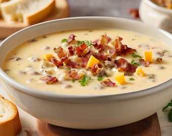 BEST RECIPE for Cheeseburger Soup made with whole foods and healthy ingredients | Digital PDF Download