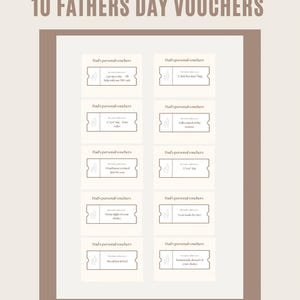 Vaderdagcadeau-idee, afdrukbare papa-vouchers, leuk couponboek voor papa, instant download