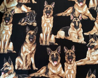 Timeless Treasures German Shepherd Fabric OOP HTF FQ