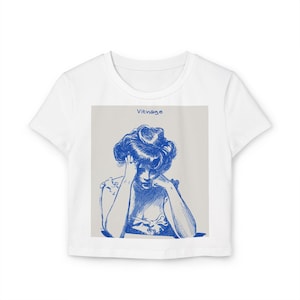 Vintage Style Women&#39;s Baby Tee, Retro Graphic Crop Top, Casual Wear, Gift Idea, Everyday Fashion, Cute Summer Top