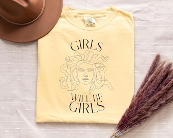 Medusa Graphic Tee: Feminist Greek Goddess Shirt