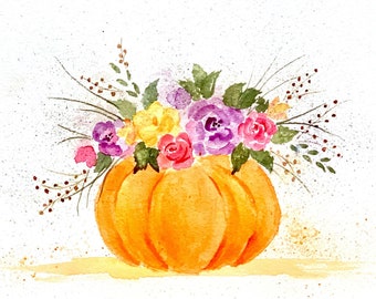 Digital Tutorial Watercolor Painting Pumpkin Instructions PNG Clipart