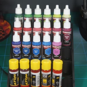 Paint holder for desk | hobby workstation | Army Painter, Vallejo, acrylic | Organization Paints 17ml and 18ml