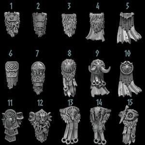 Primal Hounds höftskynken | Wolf Knight Armor Tygbitar | Grimdark 28 mm Uppgraderingsdelar | Bordspelstillbehör för krigsspel