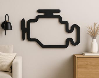 3D Wooden Wall Decor Engine Fault Gift for Car Lovers Handmade in Germany