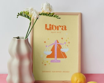 Libra Zodiac Art Print | Pastel Star Sign Poster (Digital Download)