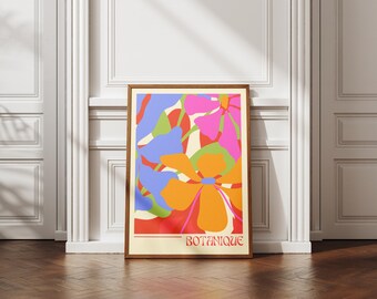 Botanique Floral Print – Abstract Flower Art, Colorful Boho Decor (Digital Download)