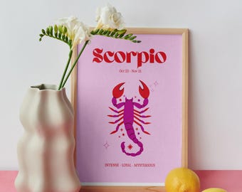 Scorpio Star Sign Print | Modern Astrology Art (Digital Download)